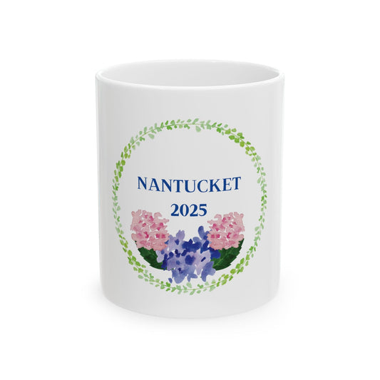Nantucket 2025 Hydrangea Ceramic Mug, (11oz, 15oz)