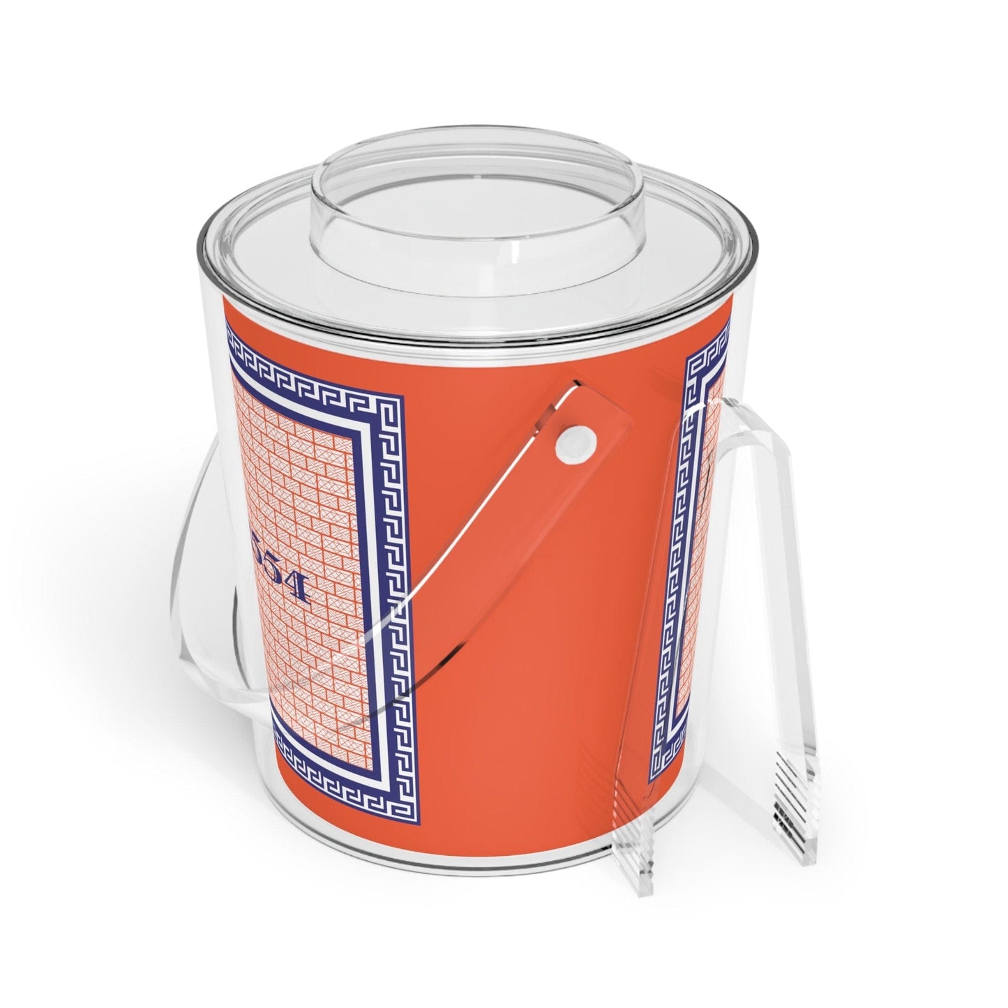 Nantucket Greek Key Acrylic Zip Code Ice Bucket