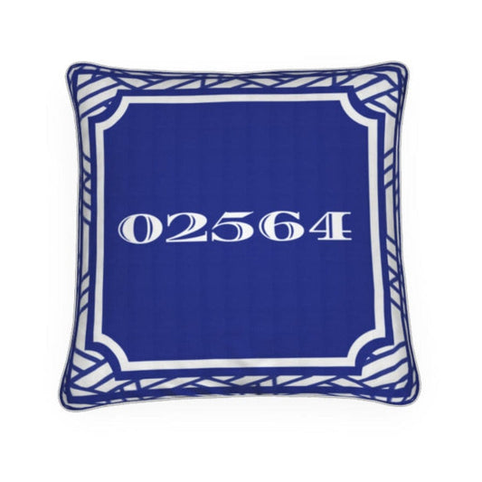 Nantucket (Sconset) Zip Code Pillow in Royal Blue and White