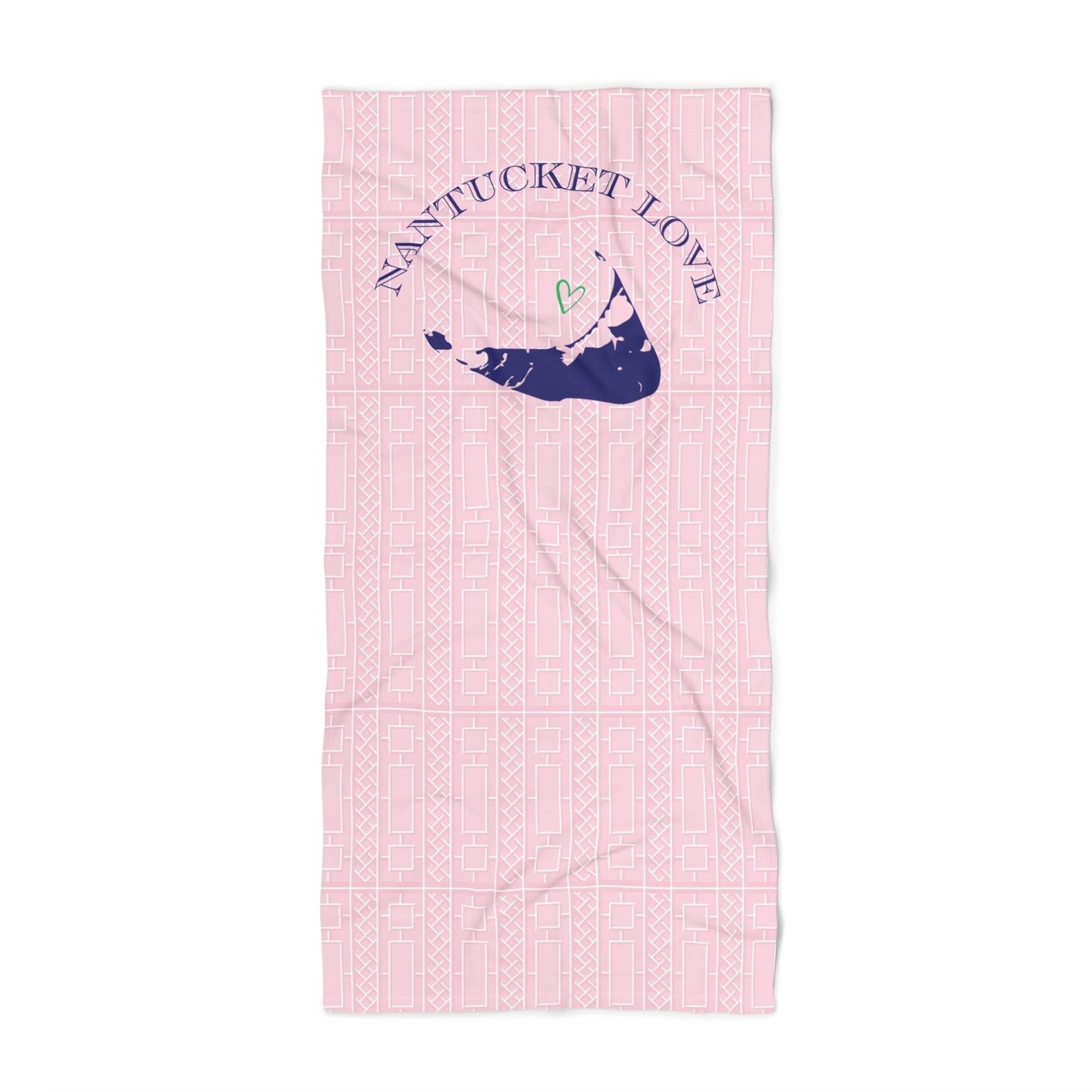 Nantucket Love™ Beach Towel in Light Pink and Cream Lattice