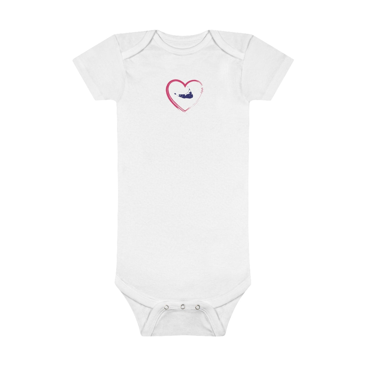 Nantucket Brushed Heart Baby Short Sleeve Onesie®