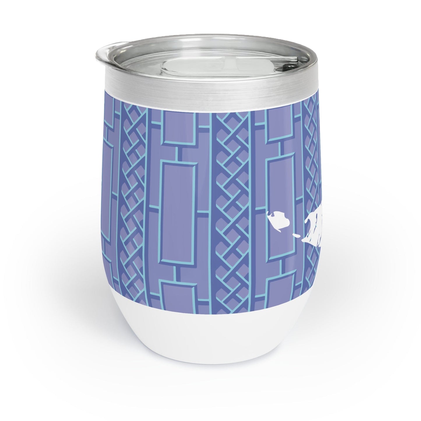 Nantucket Hydrangea Blues Lattice Chill Wine Tumbler