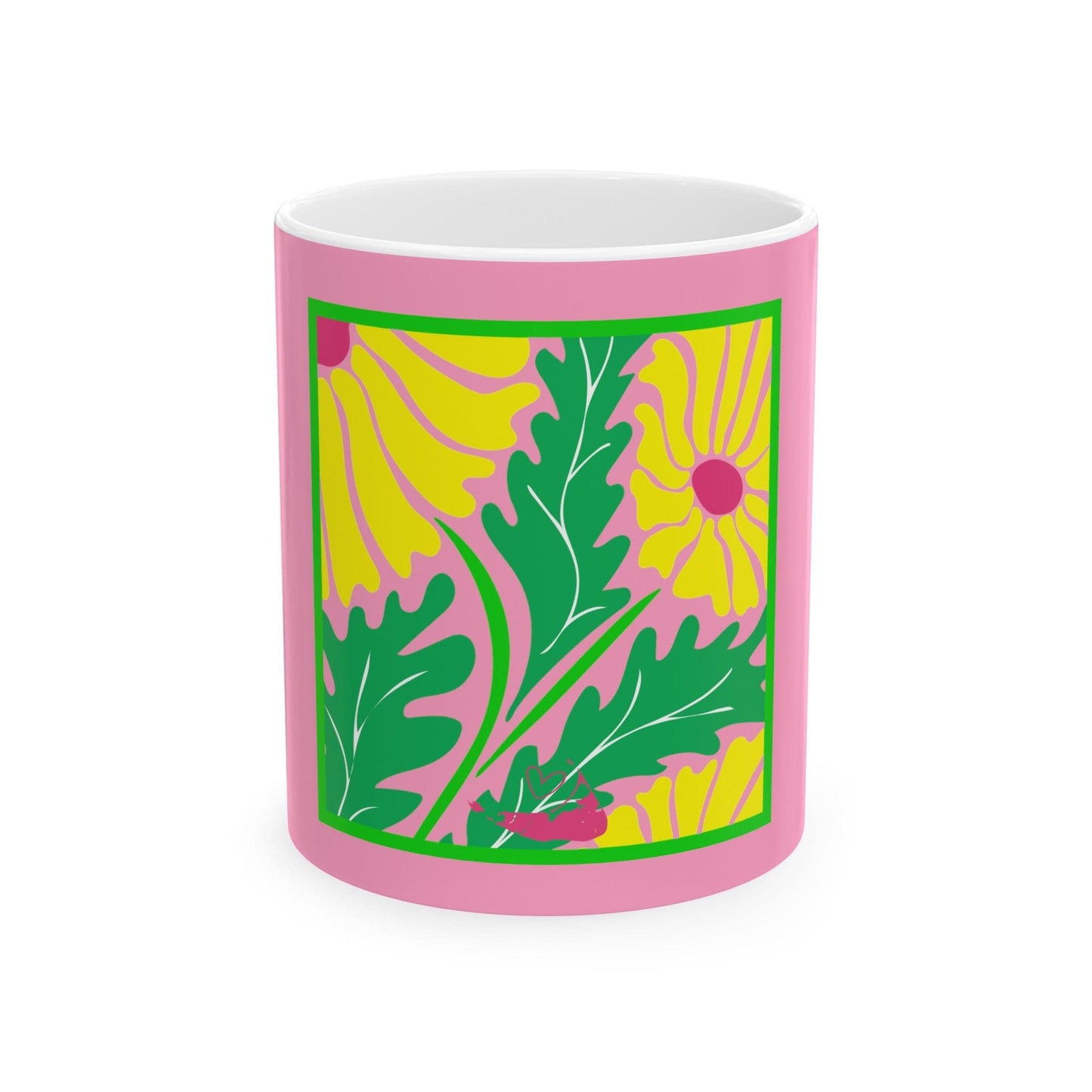 Nantucket Daisies in Light PinkCeramic Mug, (11oz, 15oz)