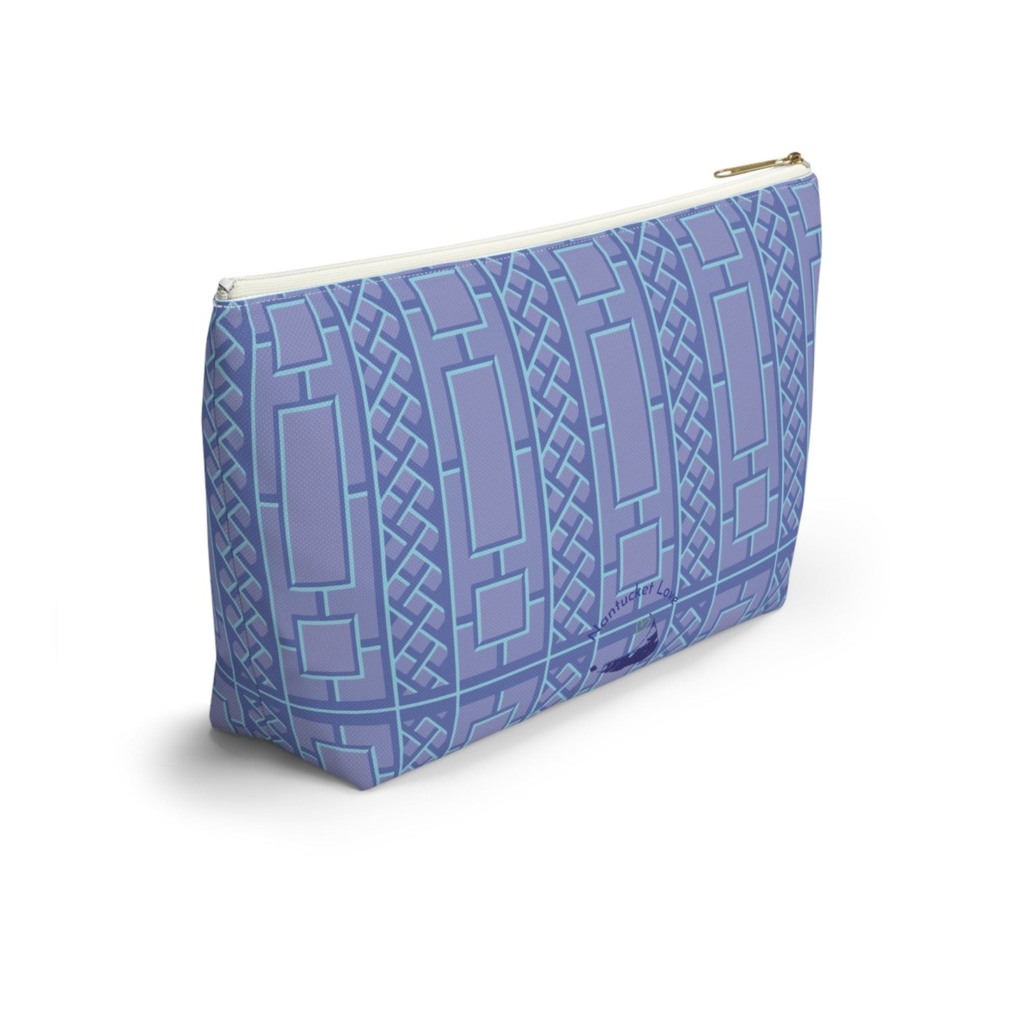 Hydrangea Blues Nantucket Lattice Accessory Pouch w T-bottom