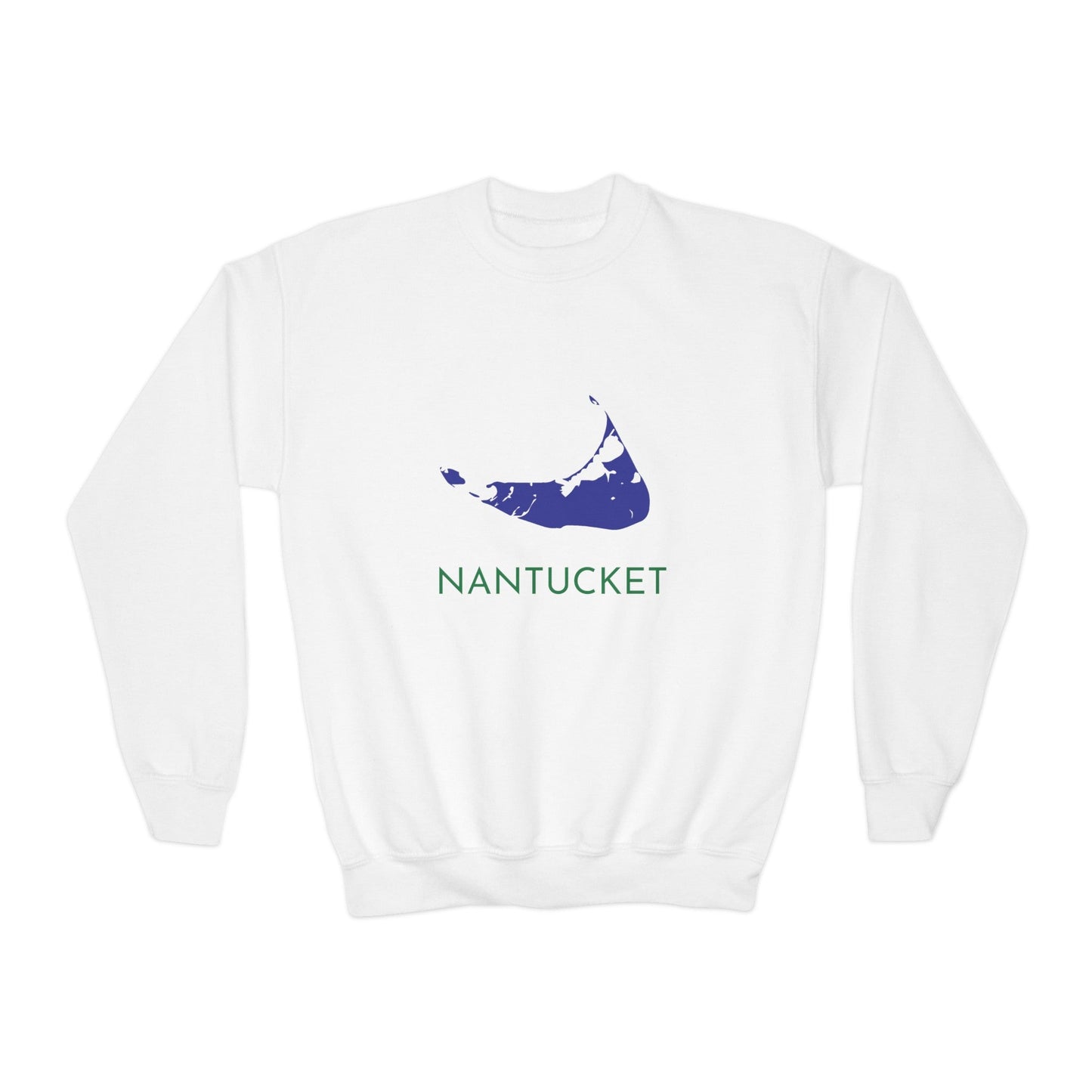 Classic Nantucket Youth Crewneck Sweatshirt in Blue and Green