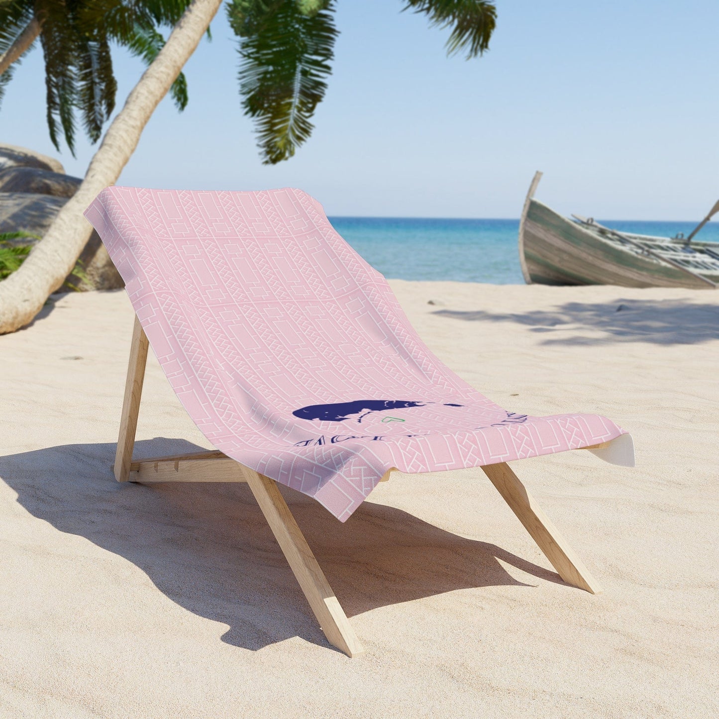 Nantucket Love™ Beach Towel in Light Pink and Cream Lattice