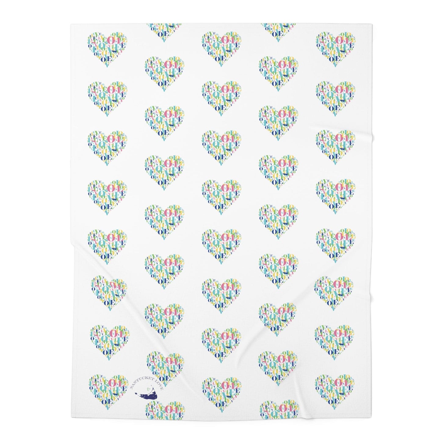 Nantucket Love Hearts Jersey Baby Blanket