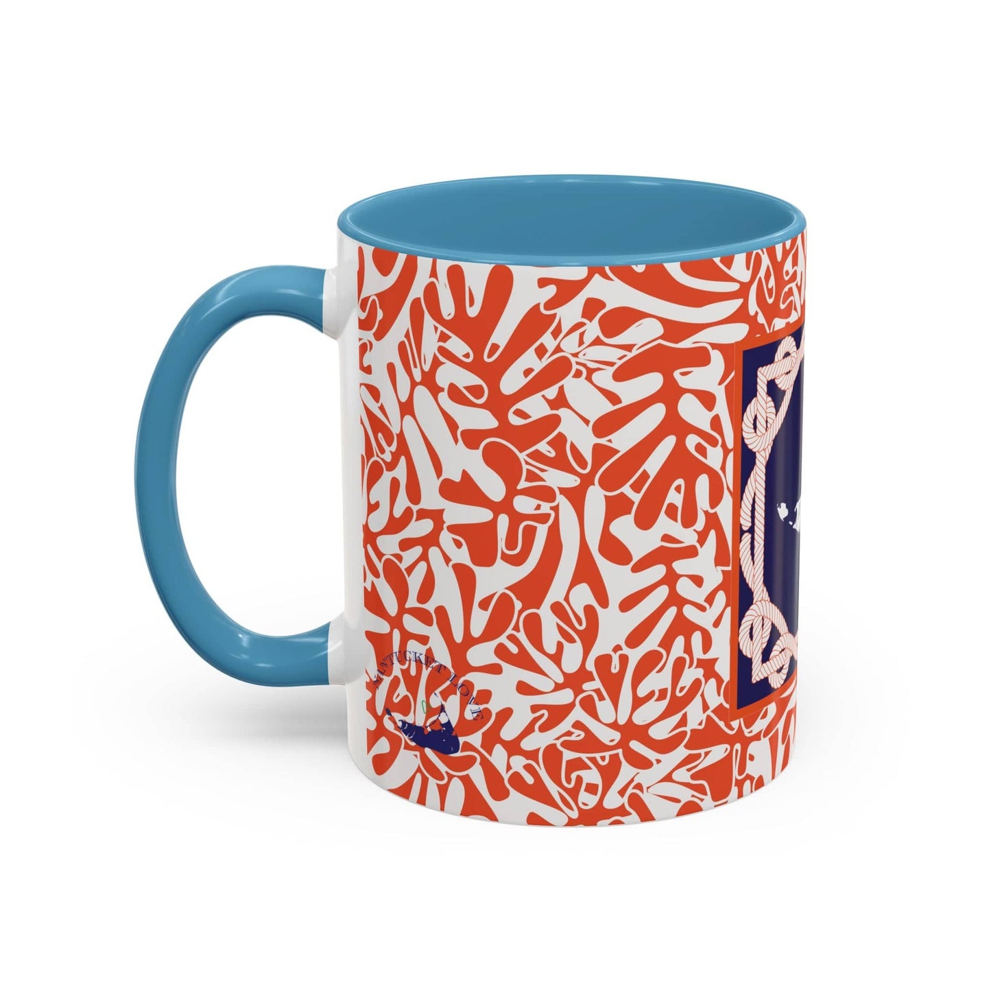 Nantucket Sailor's Sheets and Lines Coffee Mug Orange and Blue (11oz)