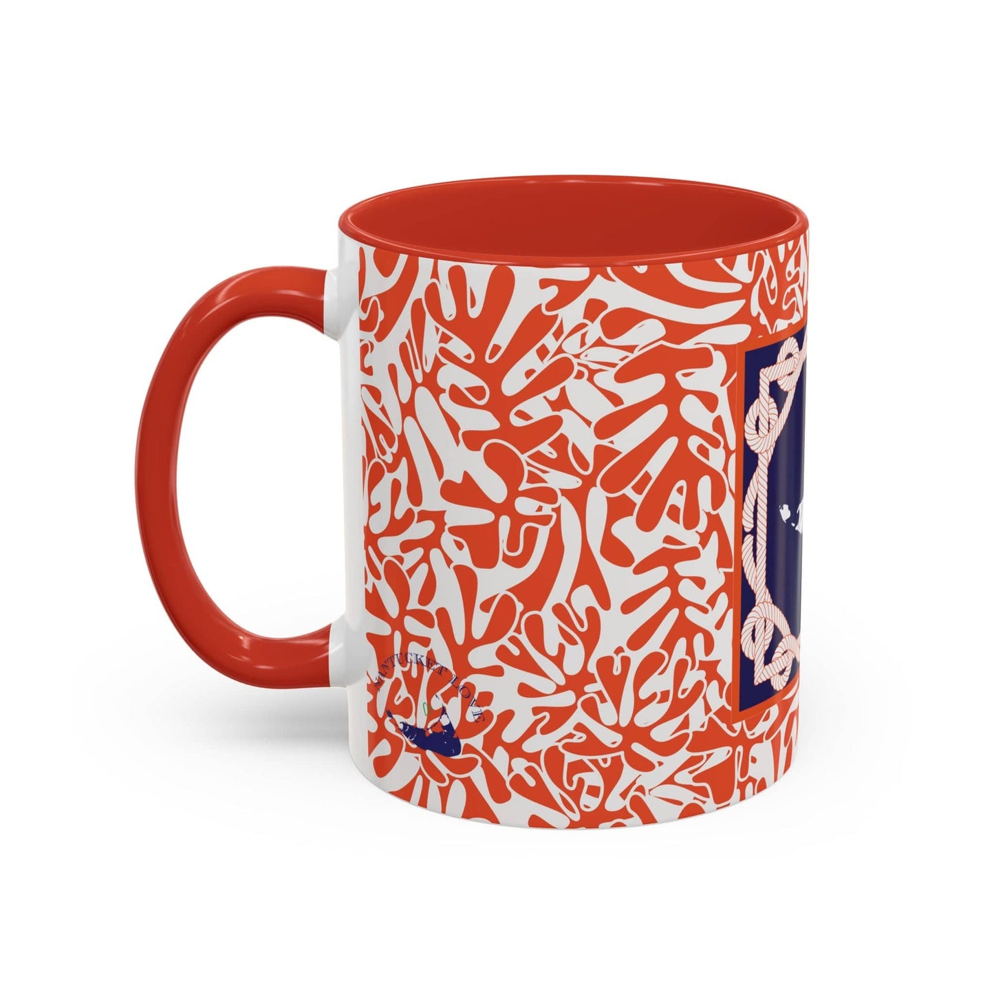 Nantucket Sailor's Sheets and Lines Coffee Mug Orange and Blue (11oz)