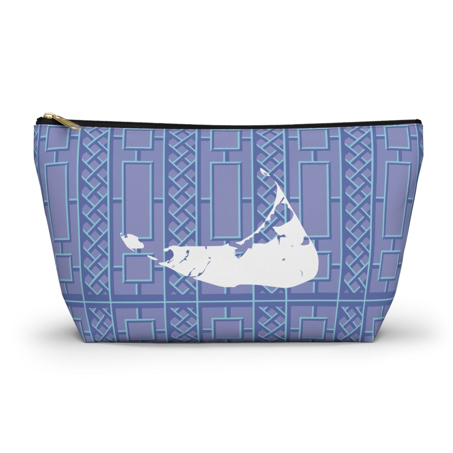 Hydrangea Blues Nantucket Lattice Accessory Pouch w T-bottom