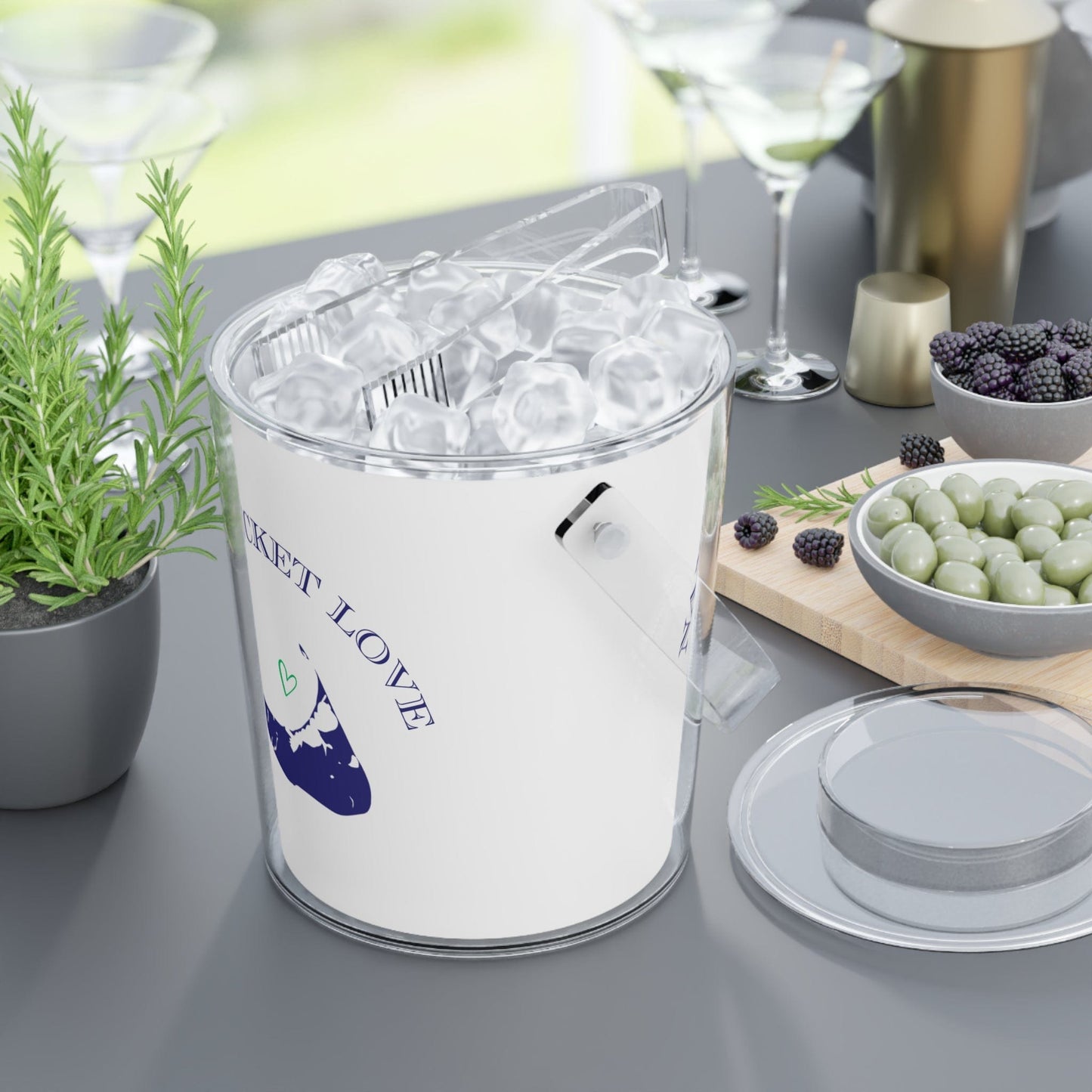 Nantucket Love™ Acrylic Ice Bucket with Tongs