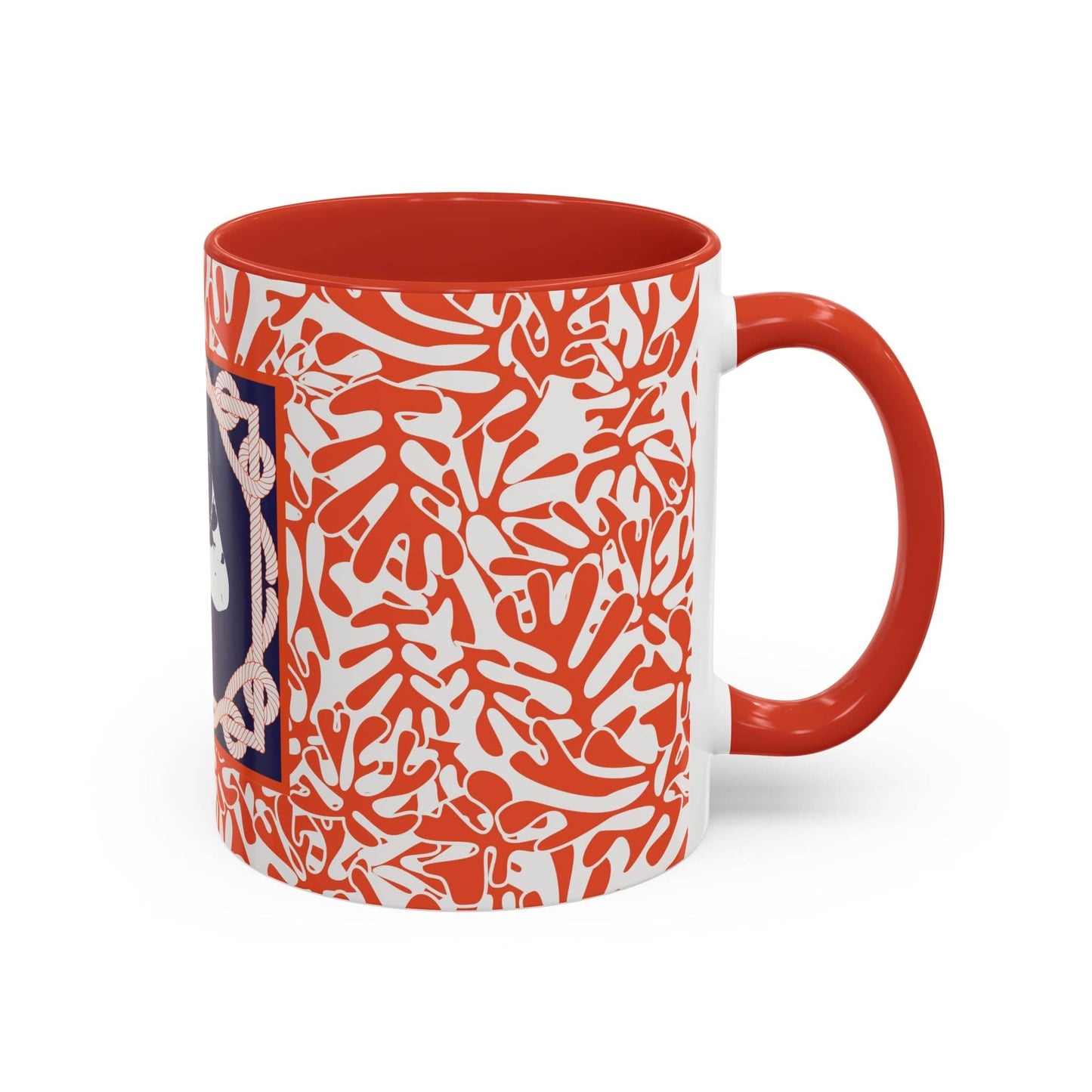 Nantucket Sailor's Sheets and Lines Coffee Mug Orange and Blue (11oz)