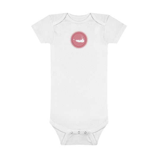 Nantucket Greek Key Baby Short Sleeve Onesie® in the "Island Color"