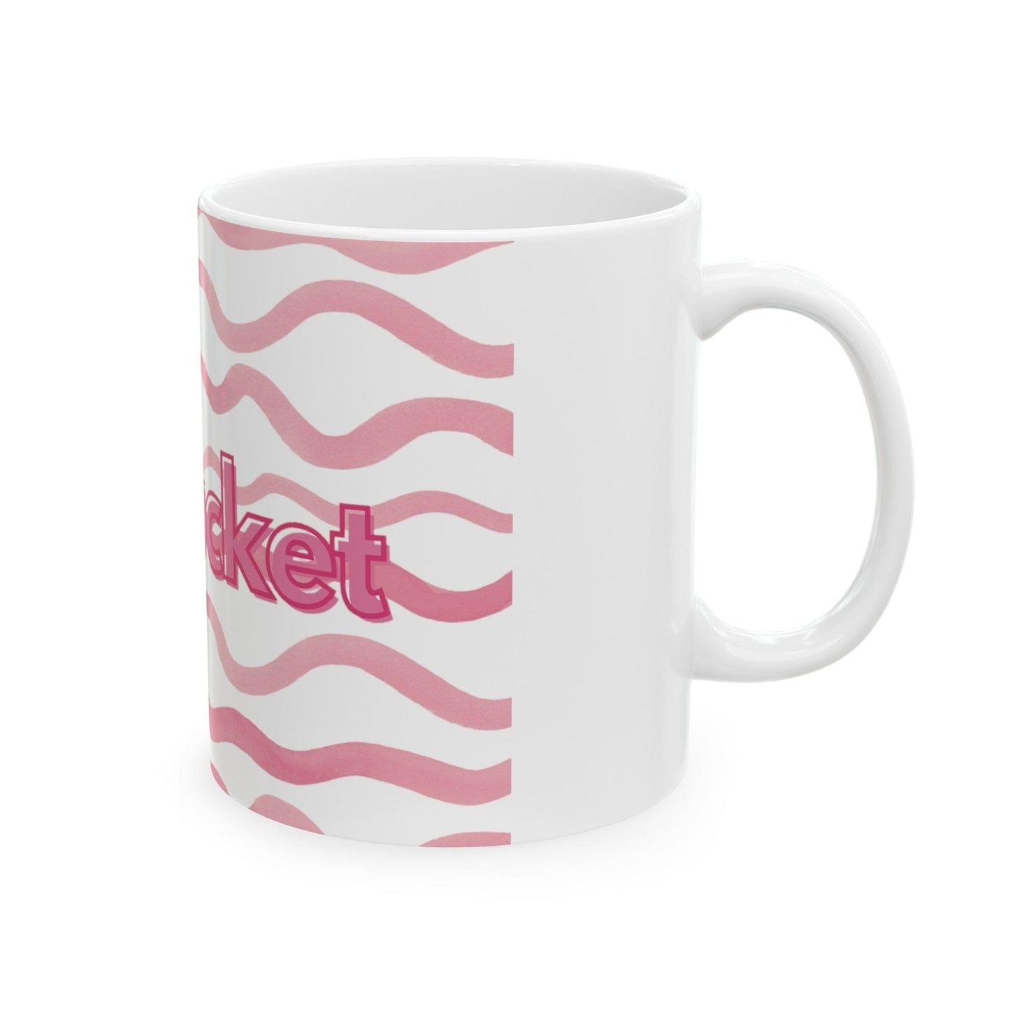 Nantucket Pink Waves Ceramic Mug, (11oz)