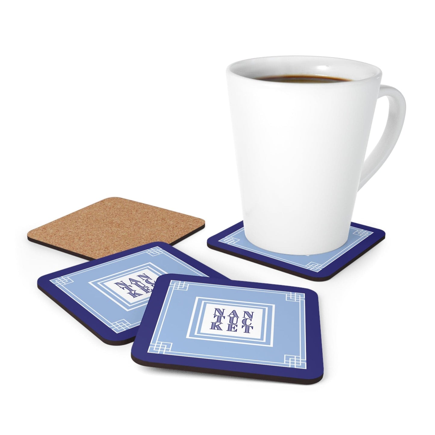 Nantucket Blues Corkwood Coaster Set