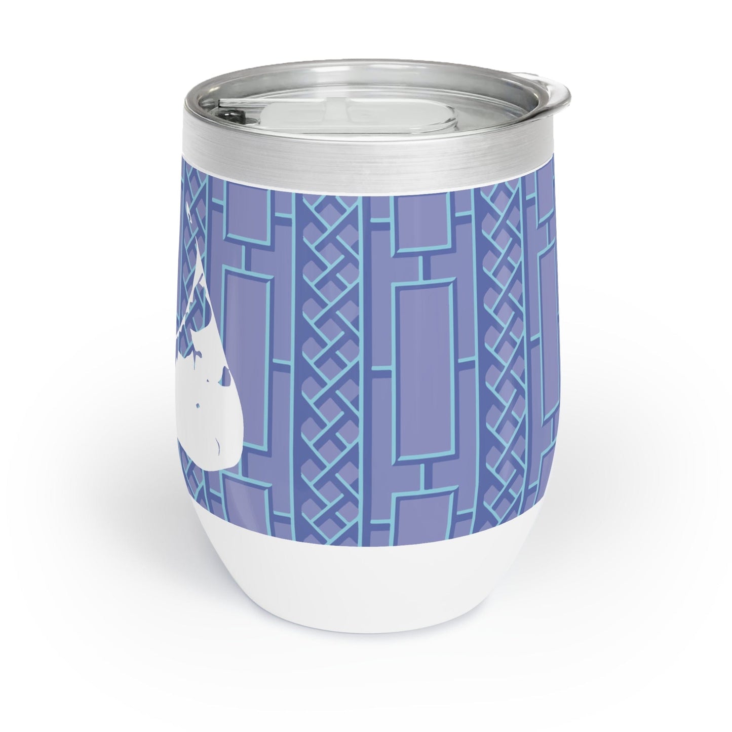 Nantucket Hydrangea Blues Lattice Chill Wine Tumbler