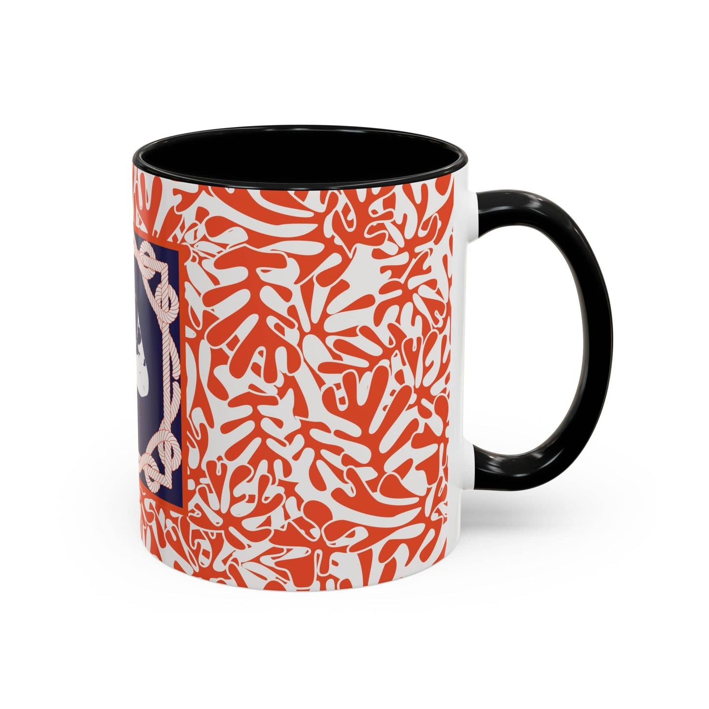 Nantucket Sailor's Sheets and Lines Coffee Mug Orange and Blue (11oz)