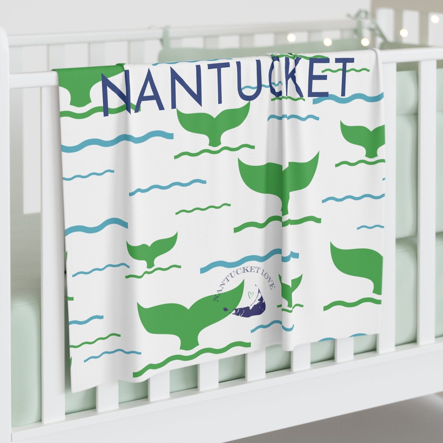 Nantucket Whale's Tail Baby Blanket