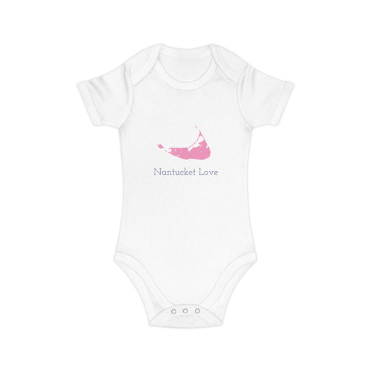 Nantucket Pink Island Combed Cotton Baby Bodysuit