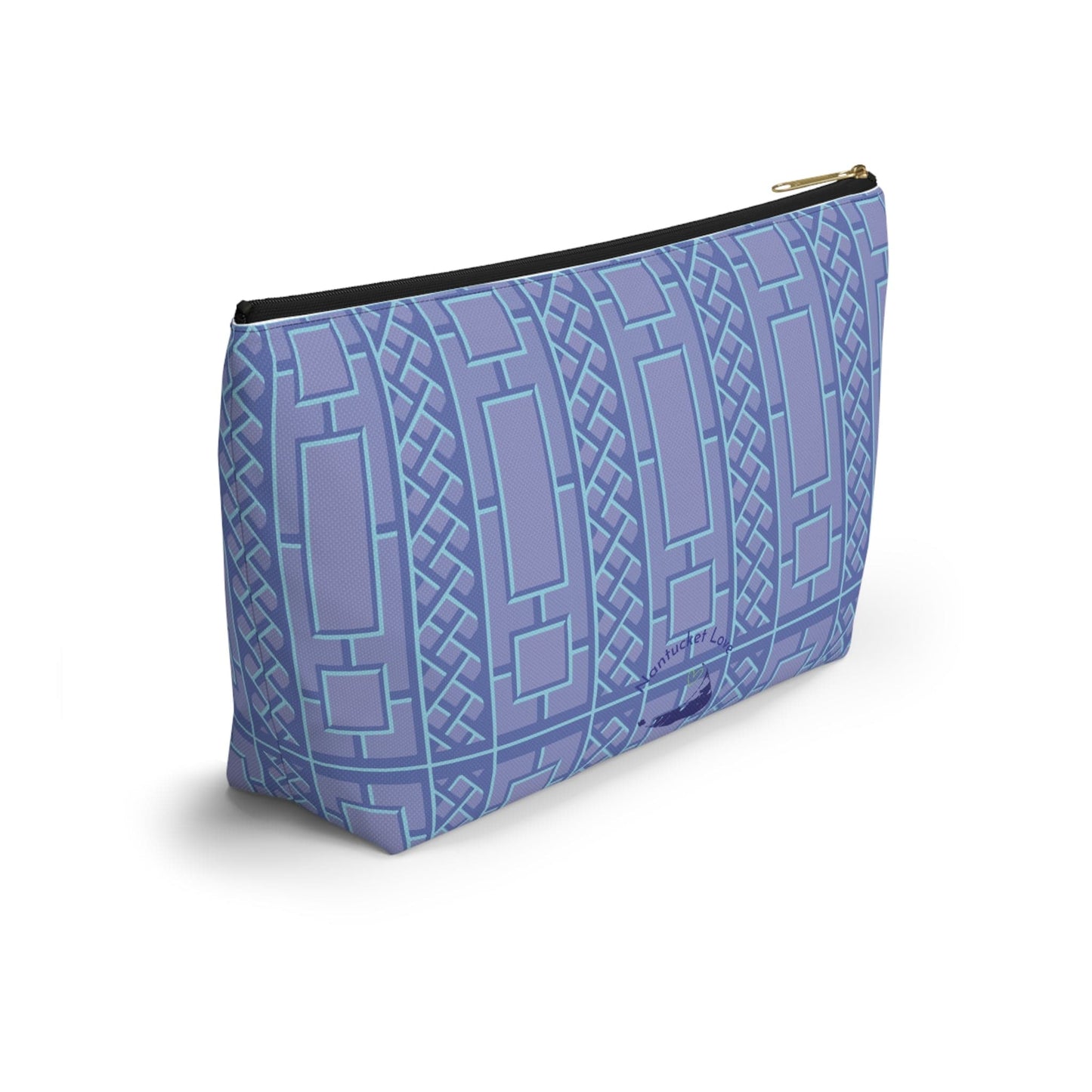 Hydrangea Blues Nantucket Lattice Accessory Pouch w T-bottom