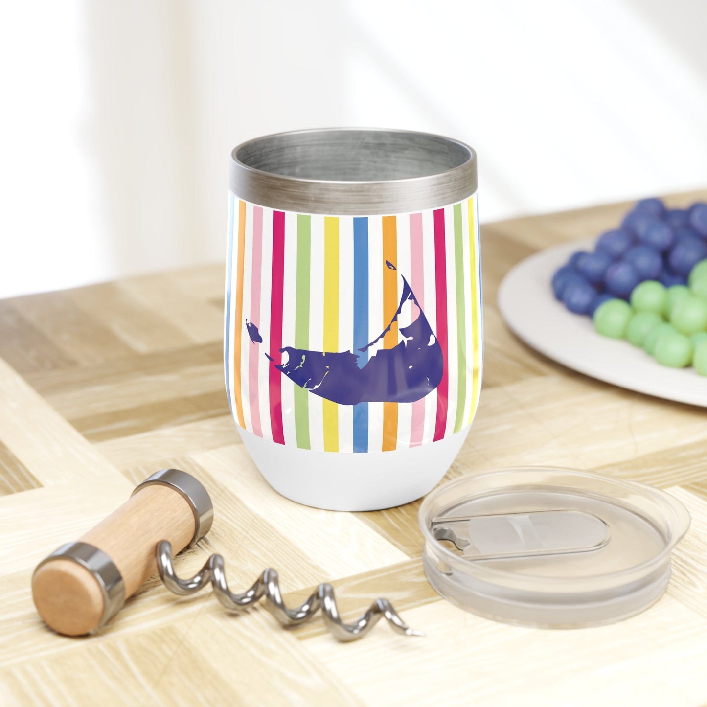 Nantucket Summer Stripe Wine Tumbler