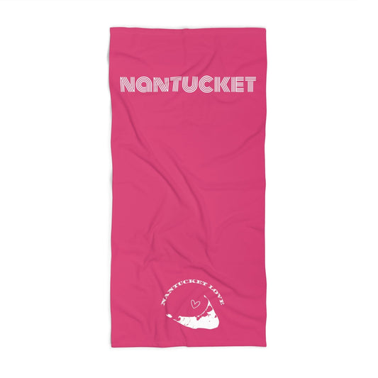 Nantucket Love™ Throwback Beach Towel in Hot Pink