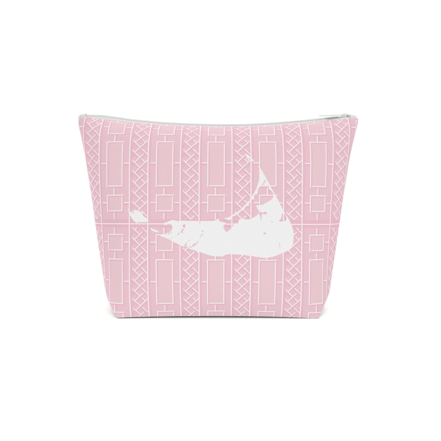 Nantucket Pink Lattice Cotton Cosmetic Bag