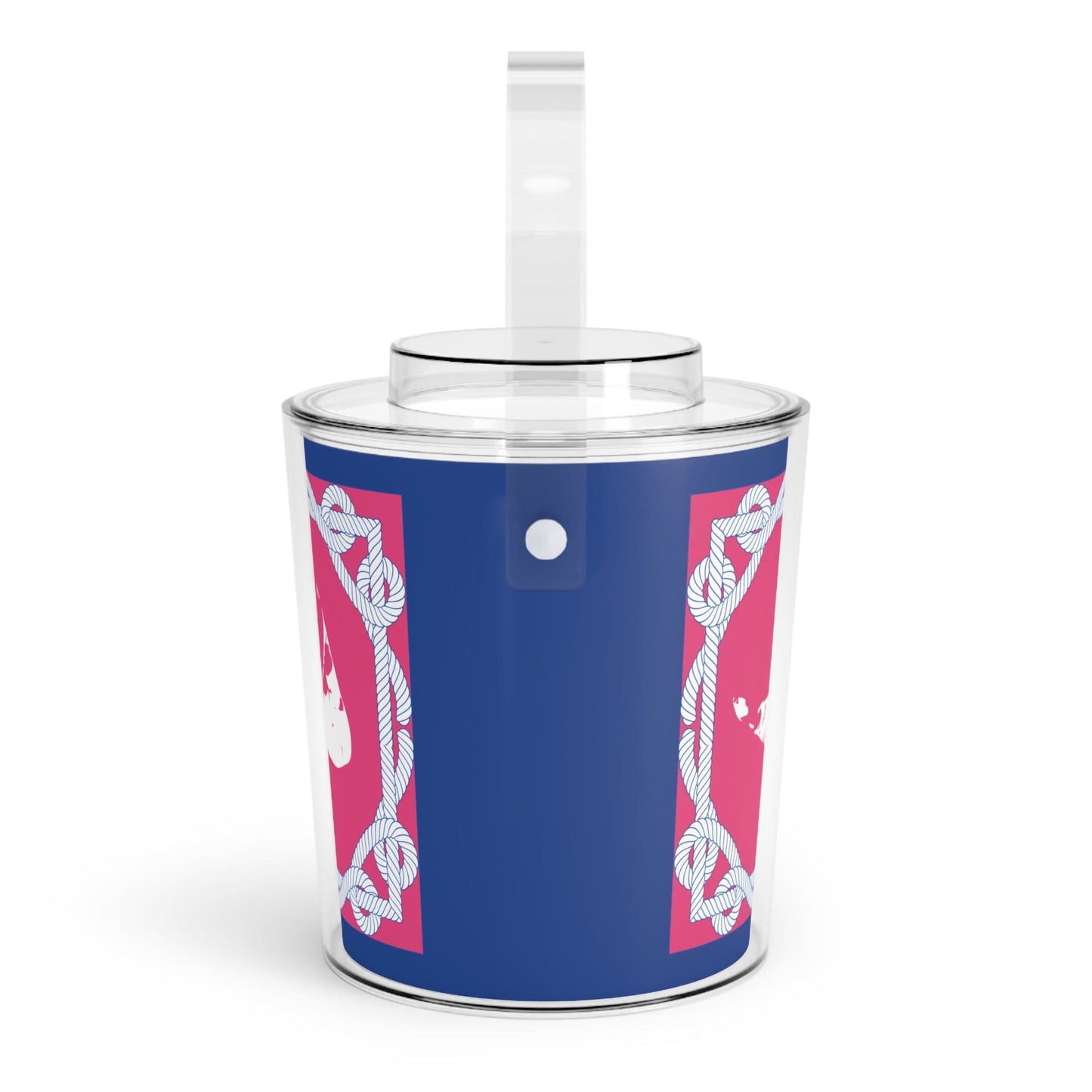 Nantucket Island Sheets and Lines Acrylic Ice Bucket with Tongs