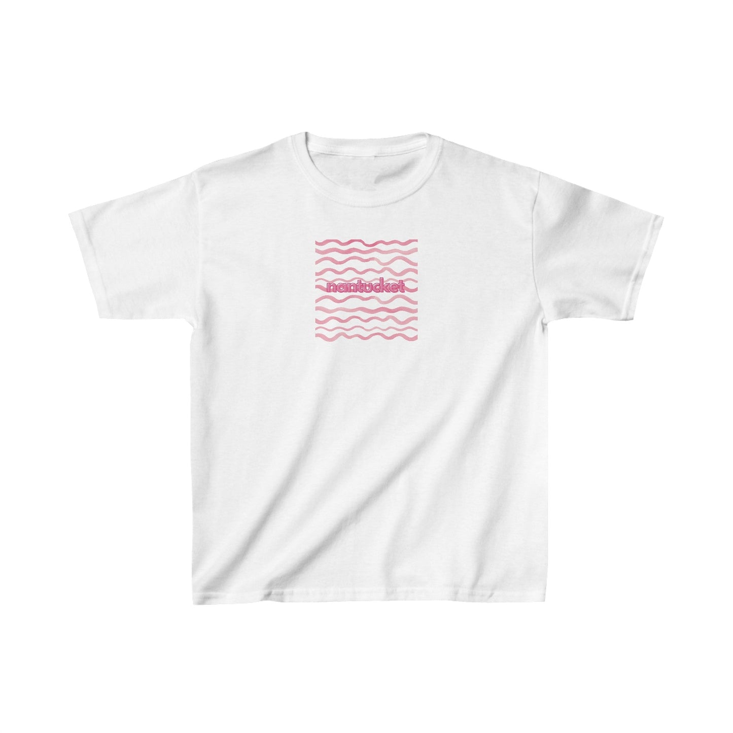 Nantucket Waves in Pink Kids Heavy Cotton™ Tee