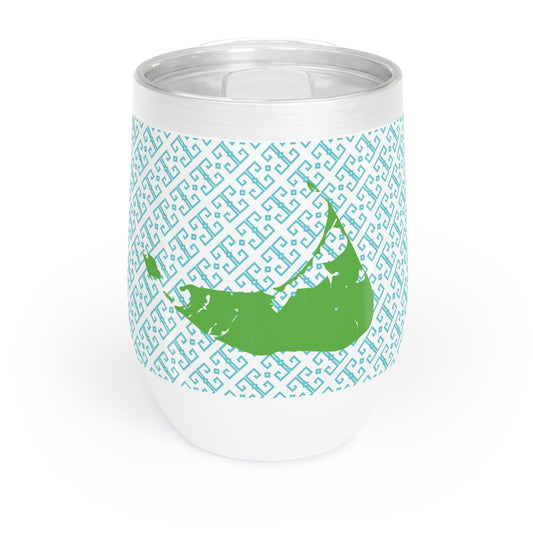 Nantucket Wine Tumbler Green and Blue