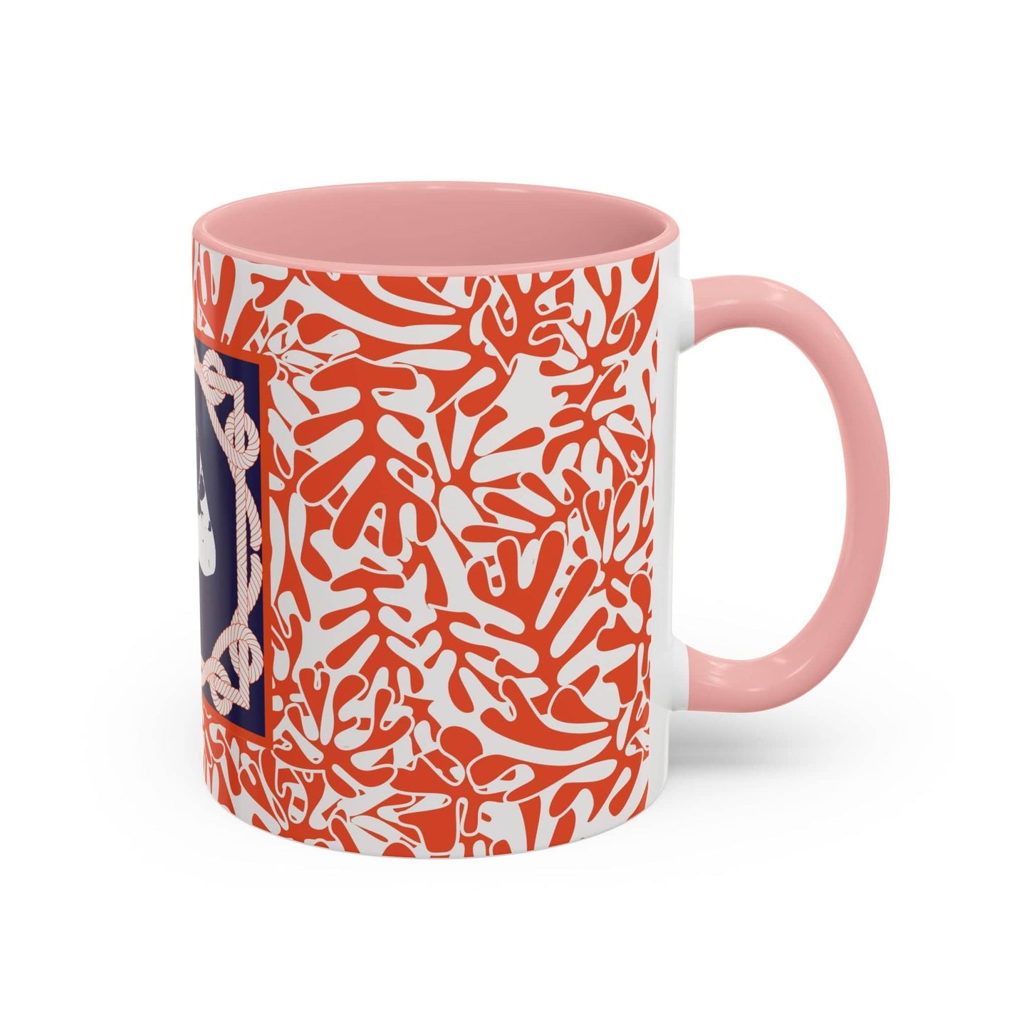 Nantucket Sailor's Sheets and Lines Coffee Mug Orange and Blue (11oz)