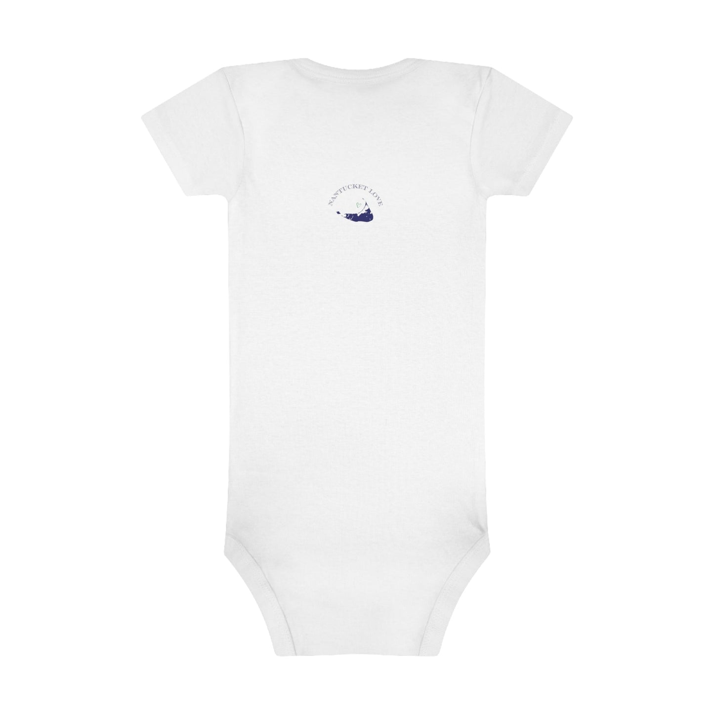 Nantucket Greek Key Baby Short Sleeve Onesie® in the "Island Color"