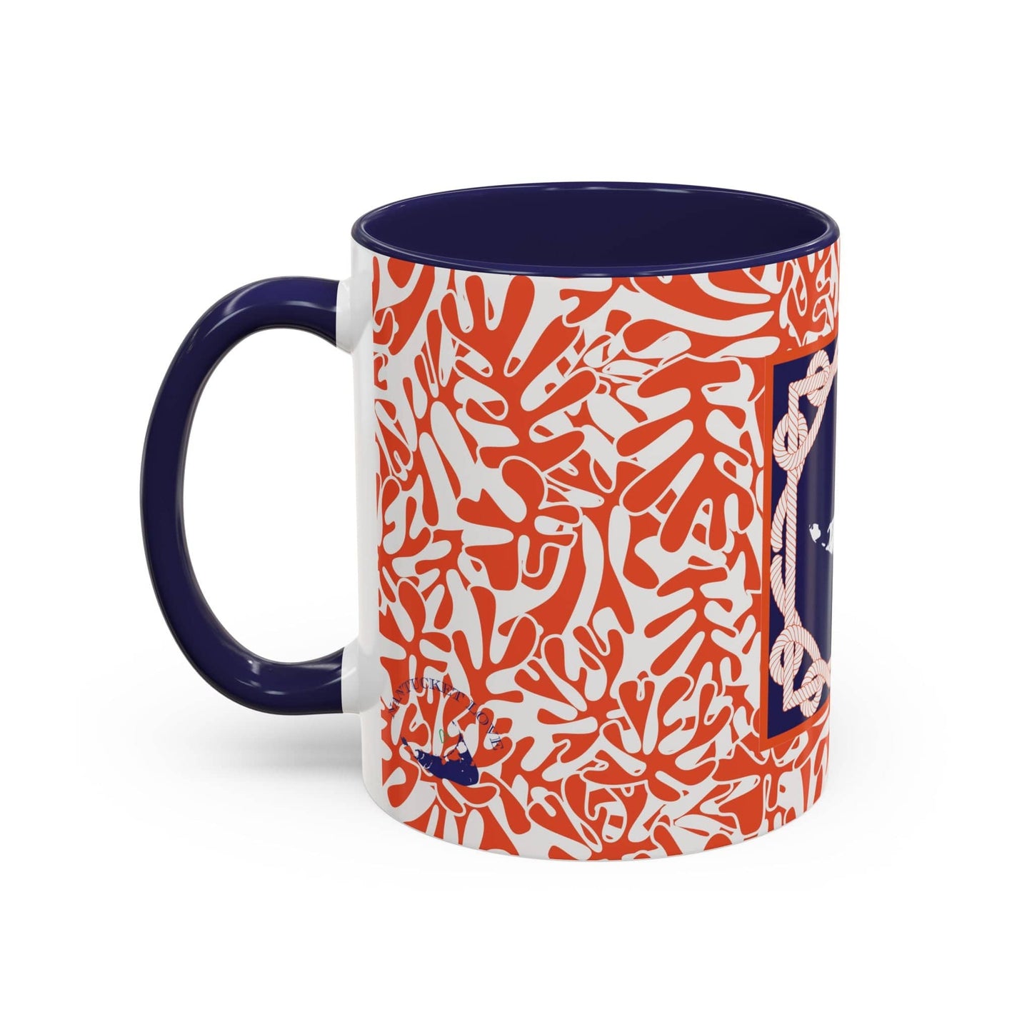 Nantucket Sailor's Sheets and Lines Coffee Mug Orange and Blue (11oz)