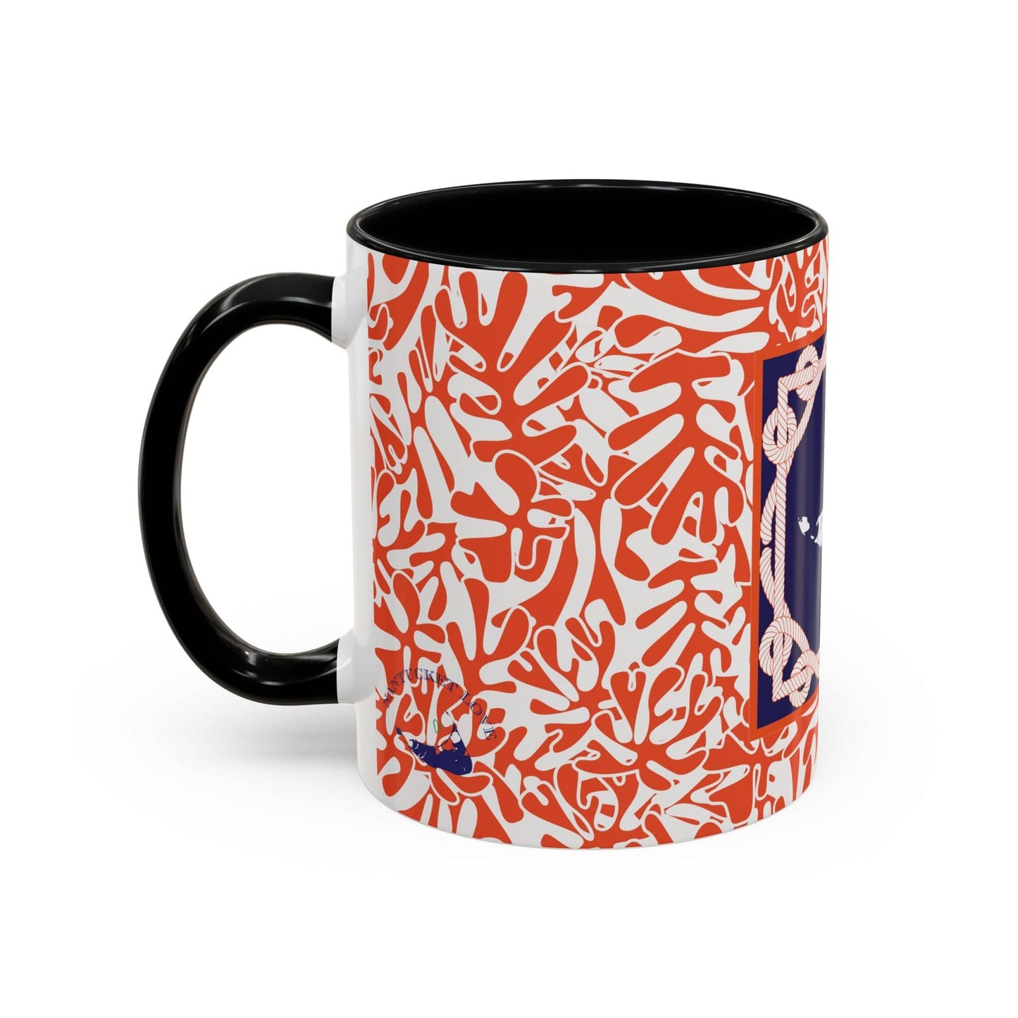 Nantucket Sailor's Sheets and Lines Coffee Mug Orange and Blue (11oz)