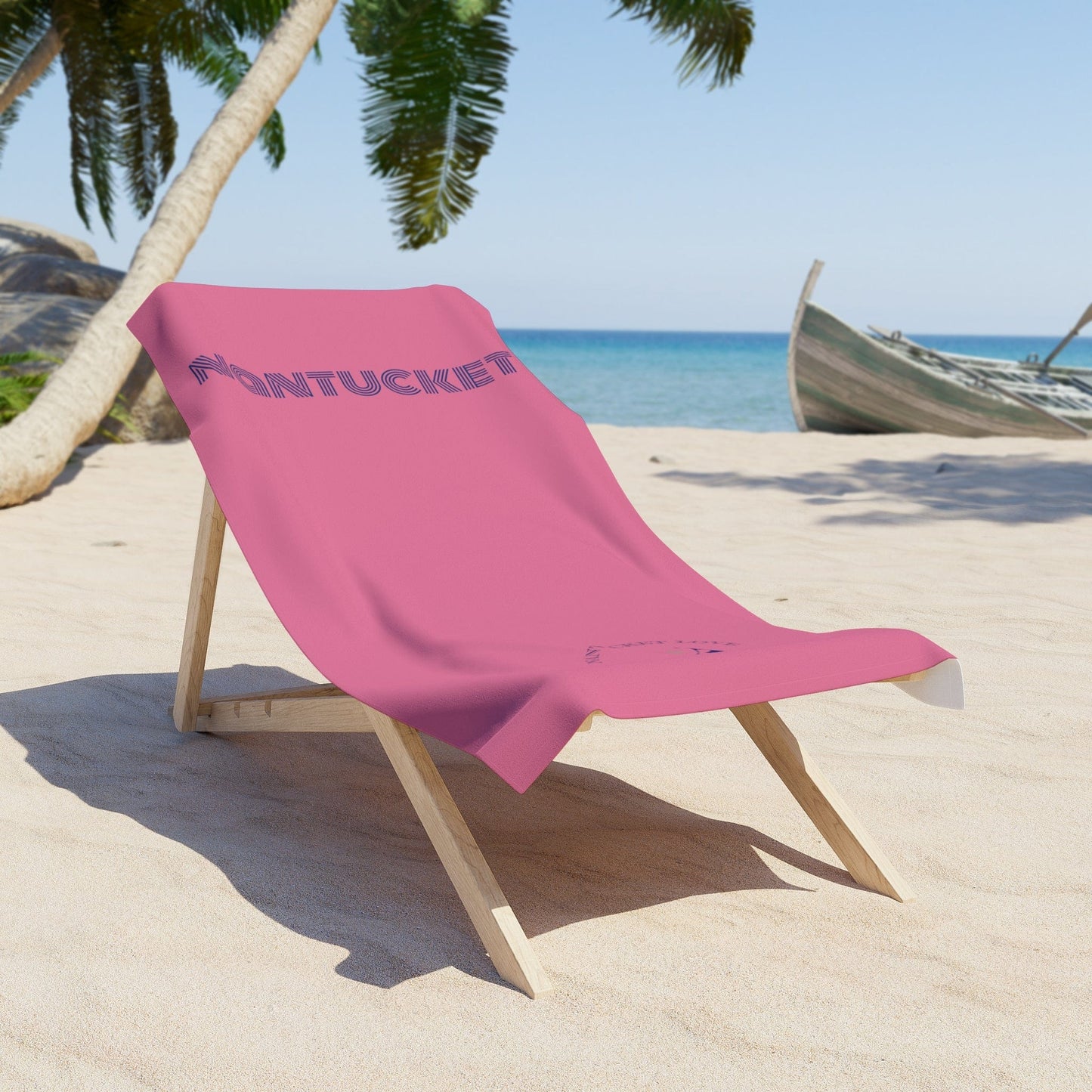 Pink and Blue Nantucket Love™ Throwback Beach Towel