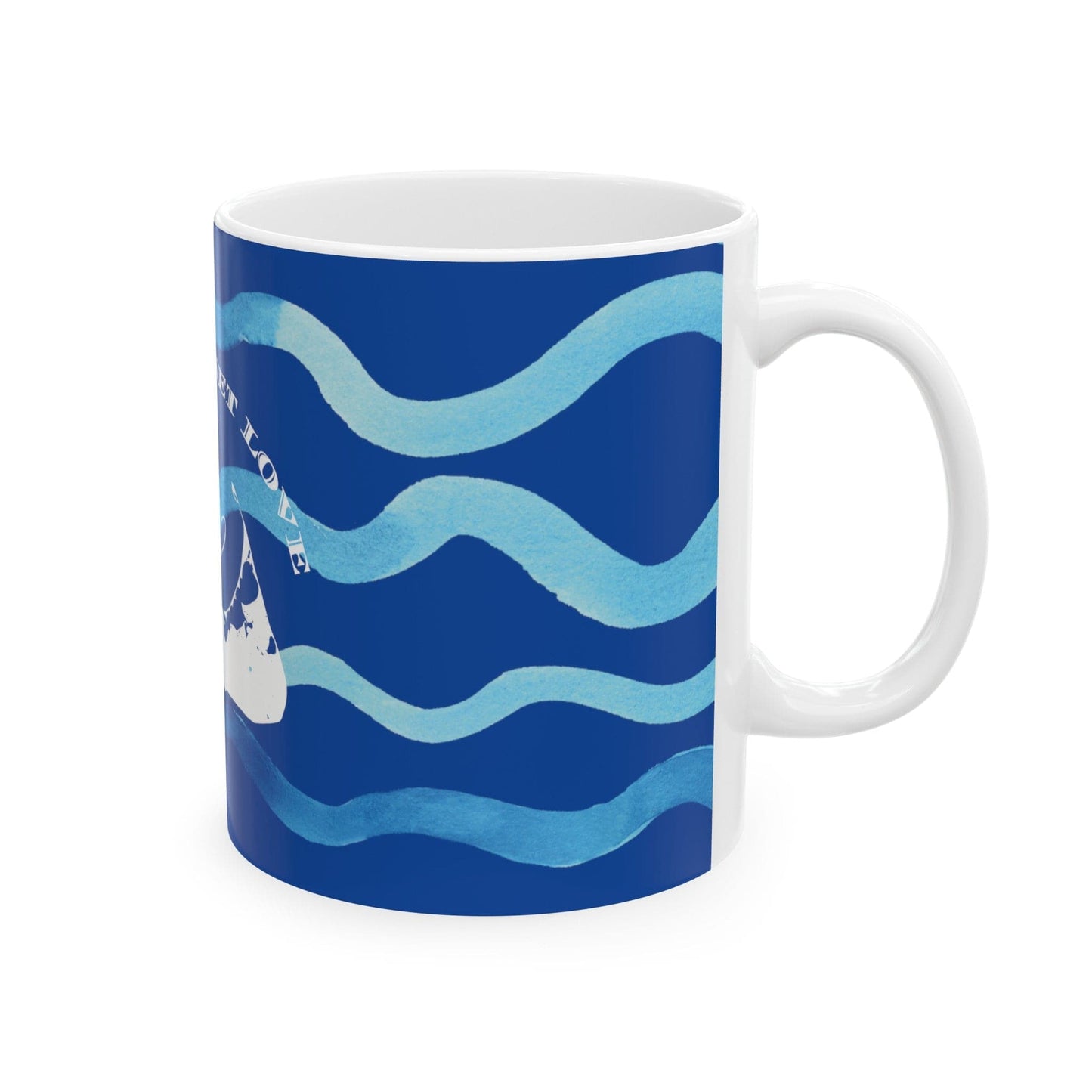 Nantucket Love™ Blue Waves Ceramic Mug, (11oz)