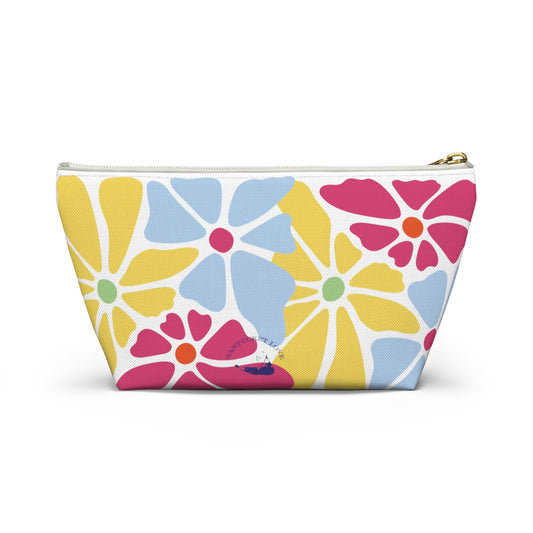 Nantucket Flower Power Accessory Pouch w T-bottom