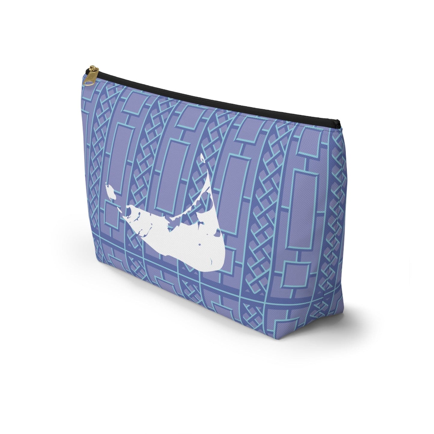 Hydrangea Blues Nantucket Lattice Accessory Pouch w T-bottom