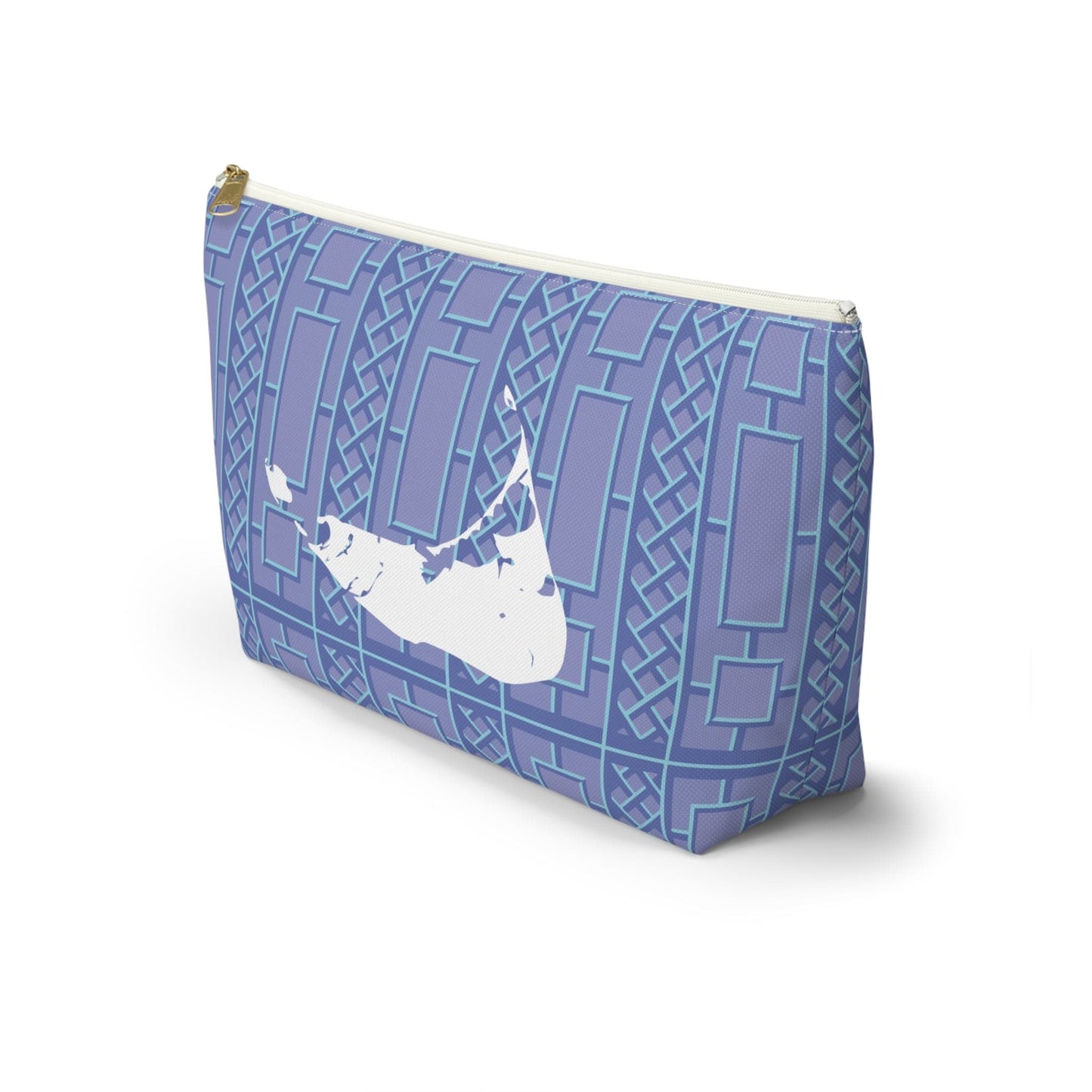 Hydrangea Blues Nantucket Lattice Accessory Pouch w T-bottom