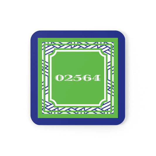 Nantucket Coaster Set Sconset in Blue, Green, and White