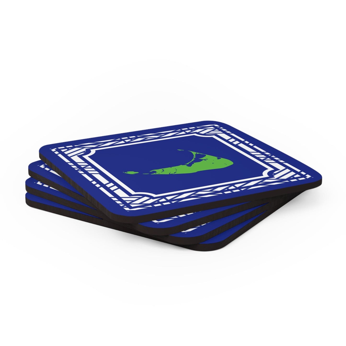 Nantucket Coaster Set in Blue, White and Green