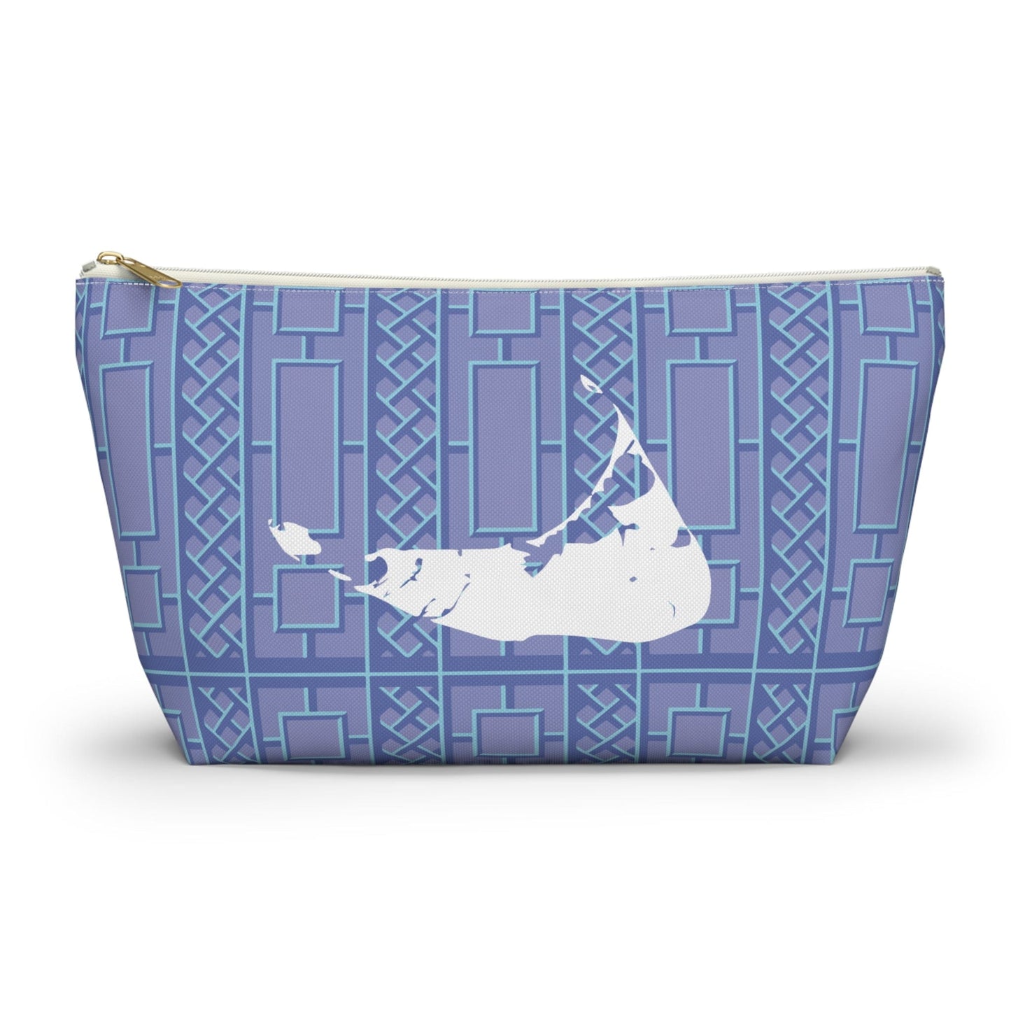 Hydrangea Blues Nantucket Lattice Accessory Pouch w T-bottom