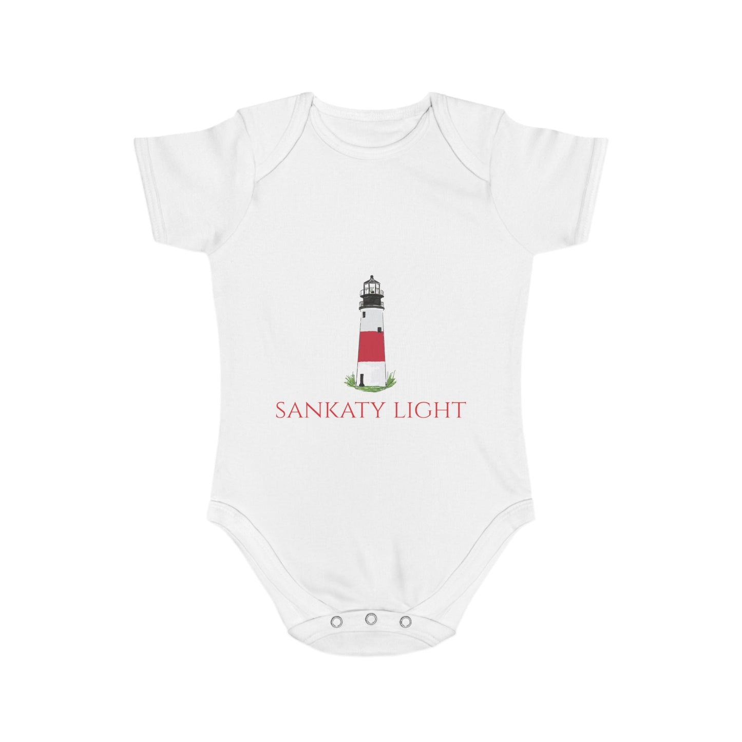 Nantucket Lighthouse Short Sleeve Baby Bodysuit