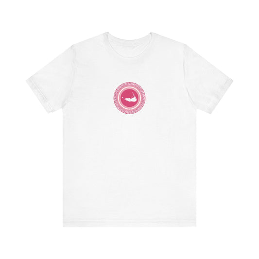 Nantucket Jersey Short Sleeve Tee in Pink and White