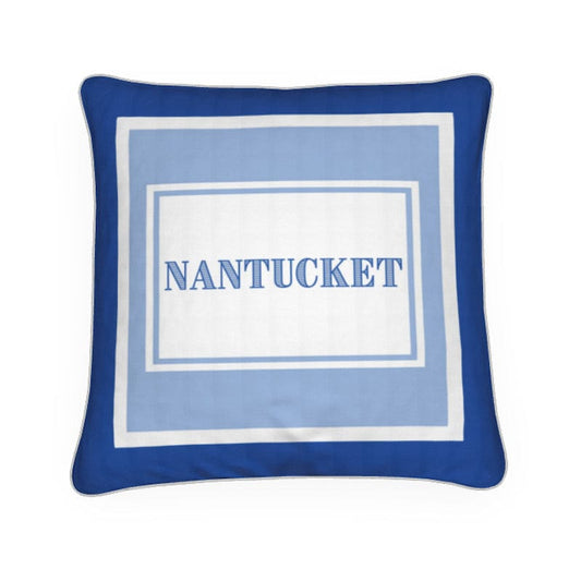 Simple Nantucket Pillow in Blue and White