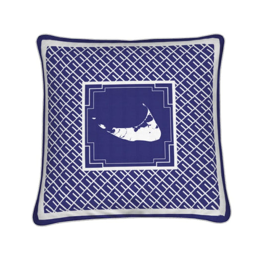 N is for Nantucket and L is for Love Pillow in Blue and White