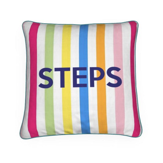 Steps Beach Summer Stripe Pillow