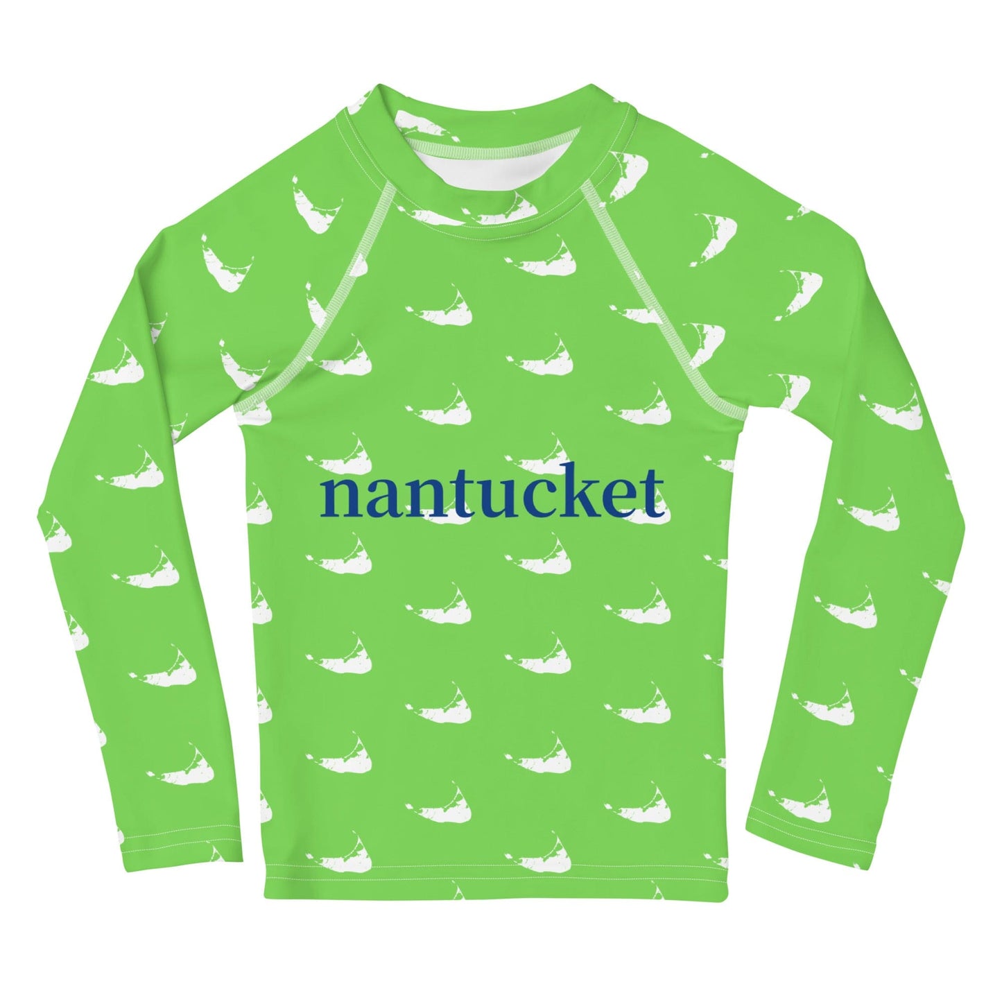 Nantucket Love™ Kids Patterned Rash Guard Long Sleeve in Green and Blue