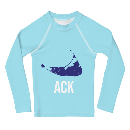 Nantucket Love™ Kids Rash Guard Blue on Blue