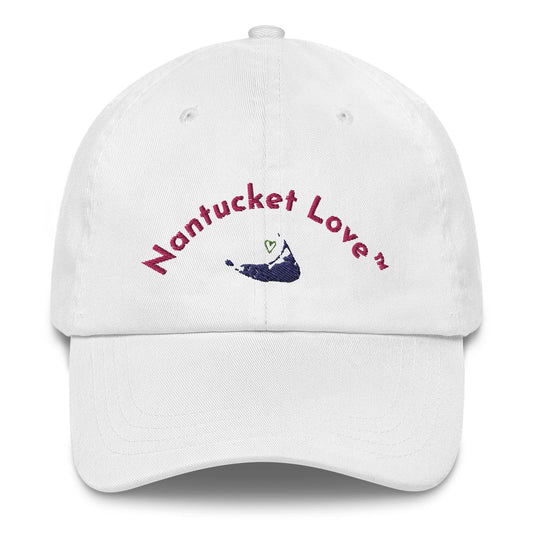 Nantucket Love™ Embroidered Baseball Cap (Pink and Blue)